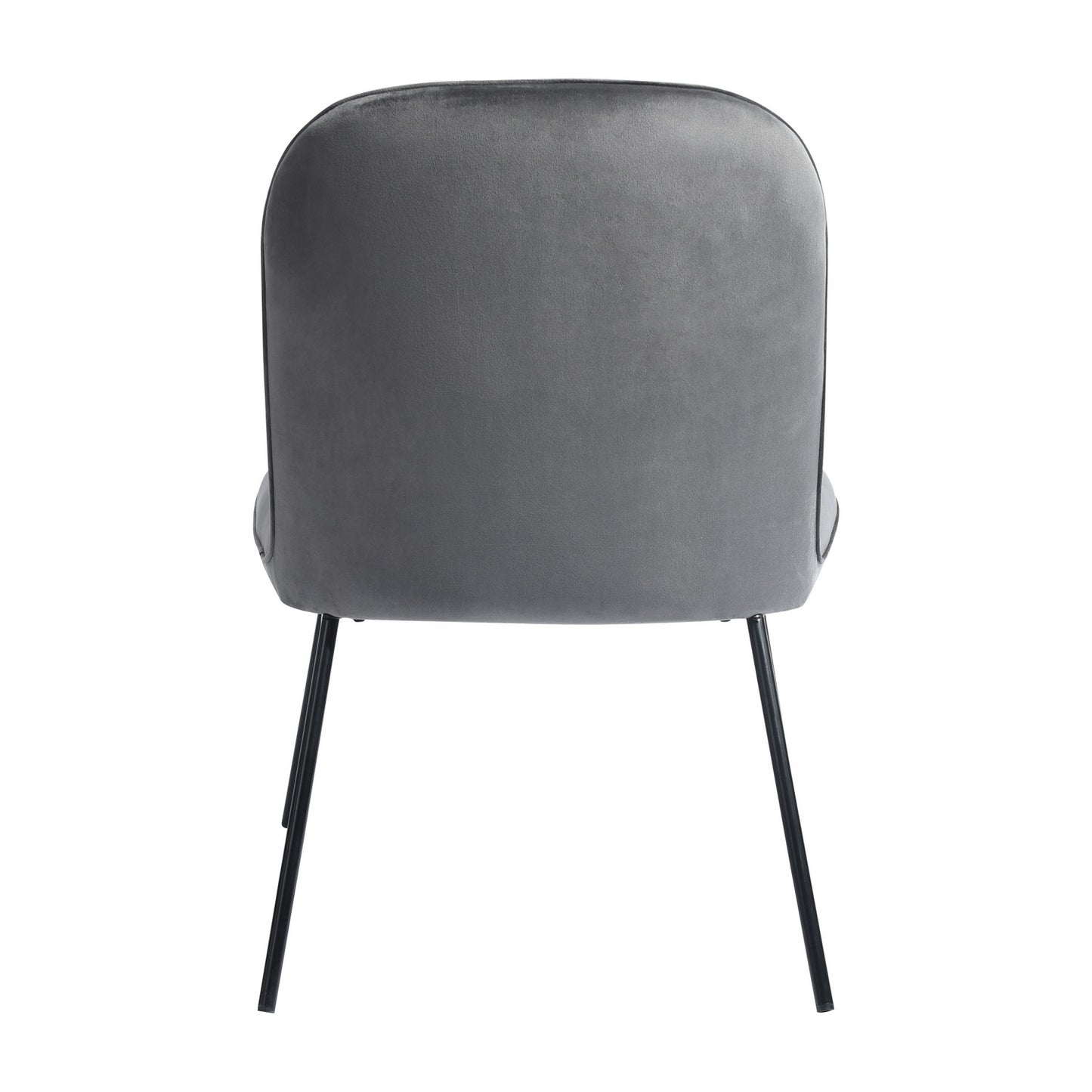 Arlo Modern Velvet Armless Dining Chair with Black Legs - Gray Set of 2