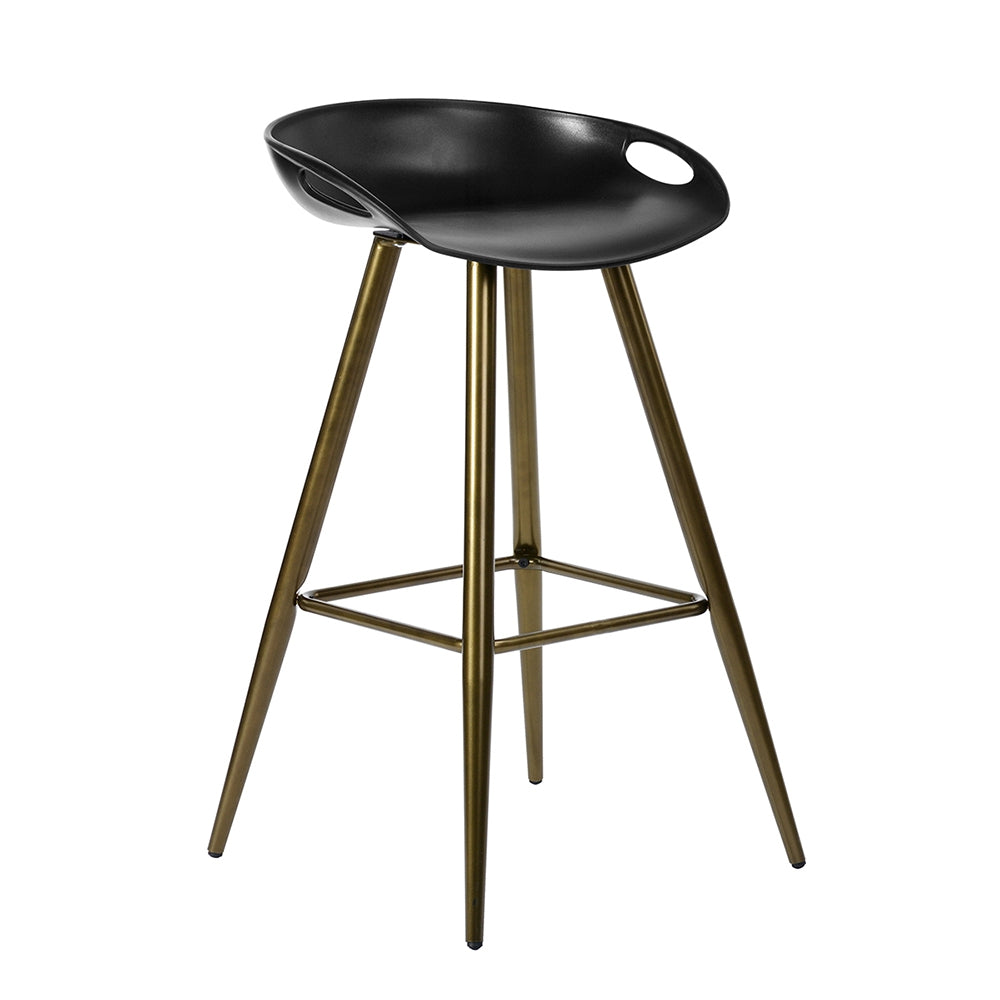 Bak Counter Height Stools with Gold Legs Set of 2 - Black