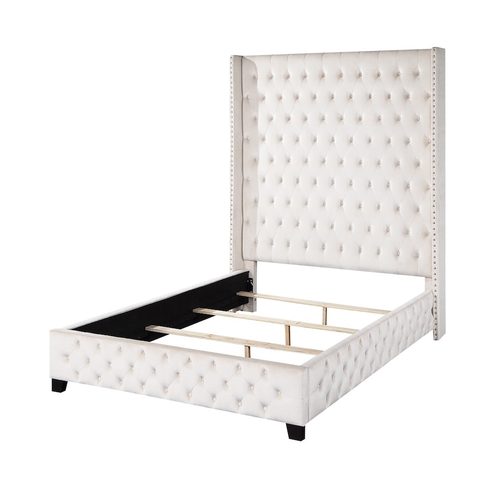 ACME Fabrice King Bed with 84" Headboard - Beige