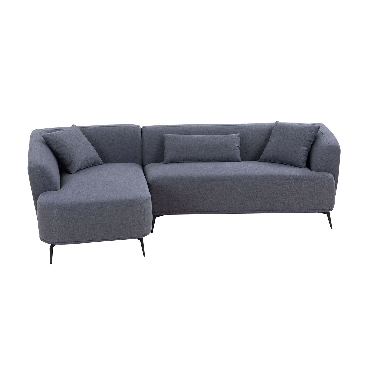 Justone Modern Upholstered Sectional - Dark Gray