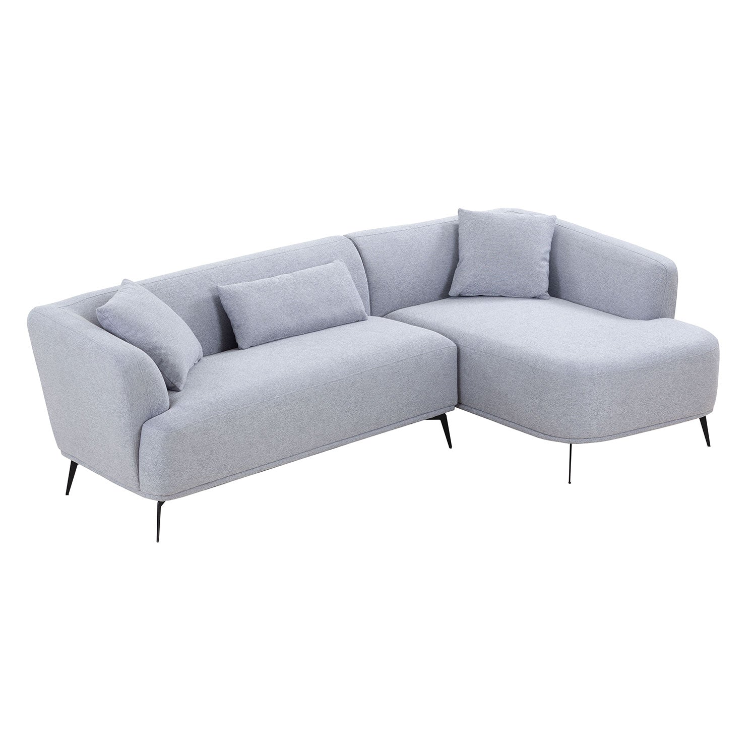 Justone Modern Upholstered Sectional - Light Gray