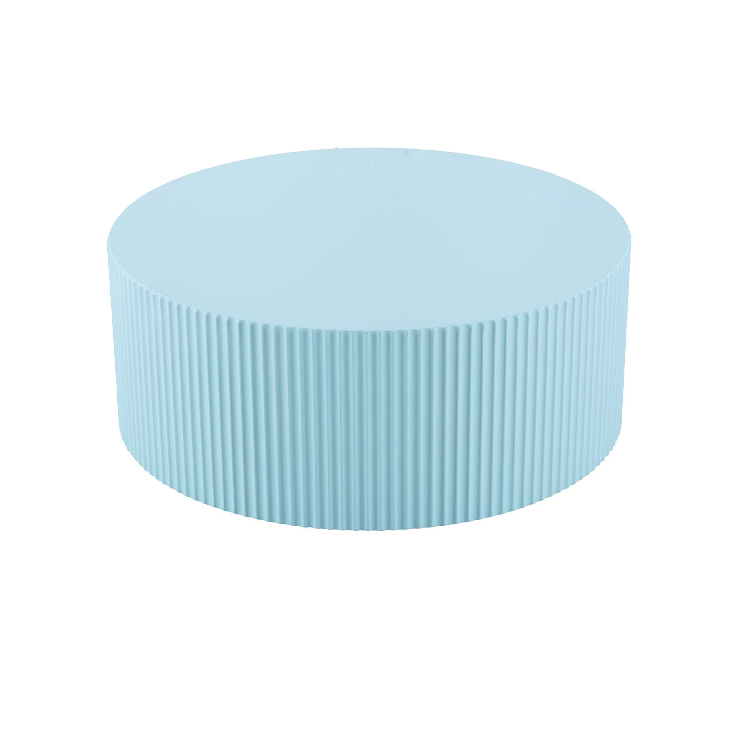 Justone Modern Round Relief Design Coffee Table - Light Blue