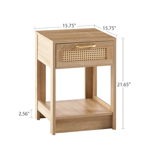 SYA Furniture Modern Minimalist Rattan End Table - Natural