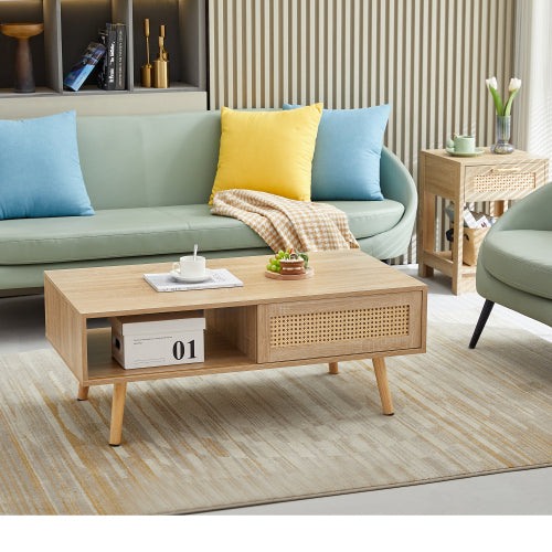SYA Furniture Rattan Woven Coffee Table - Natural