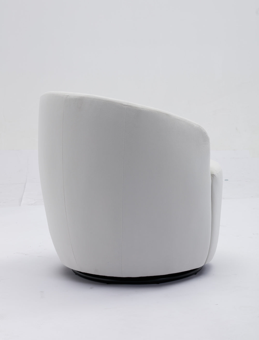 DG Collection Modern Velvet Fabric Swivel Barrel Accent Chair - White