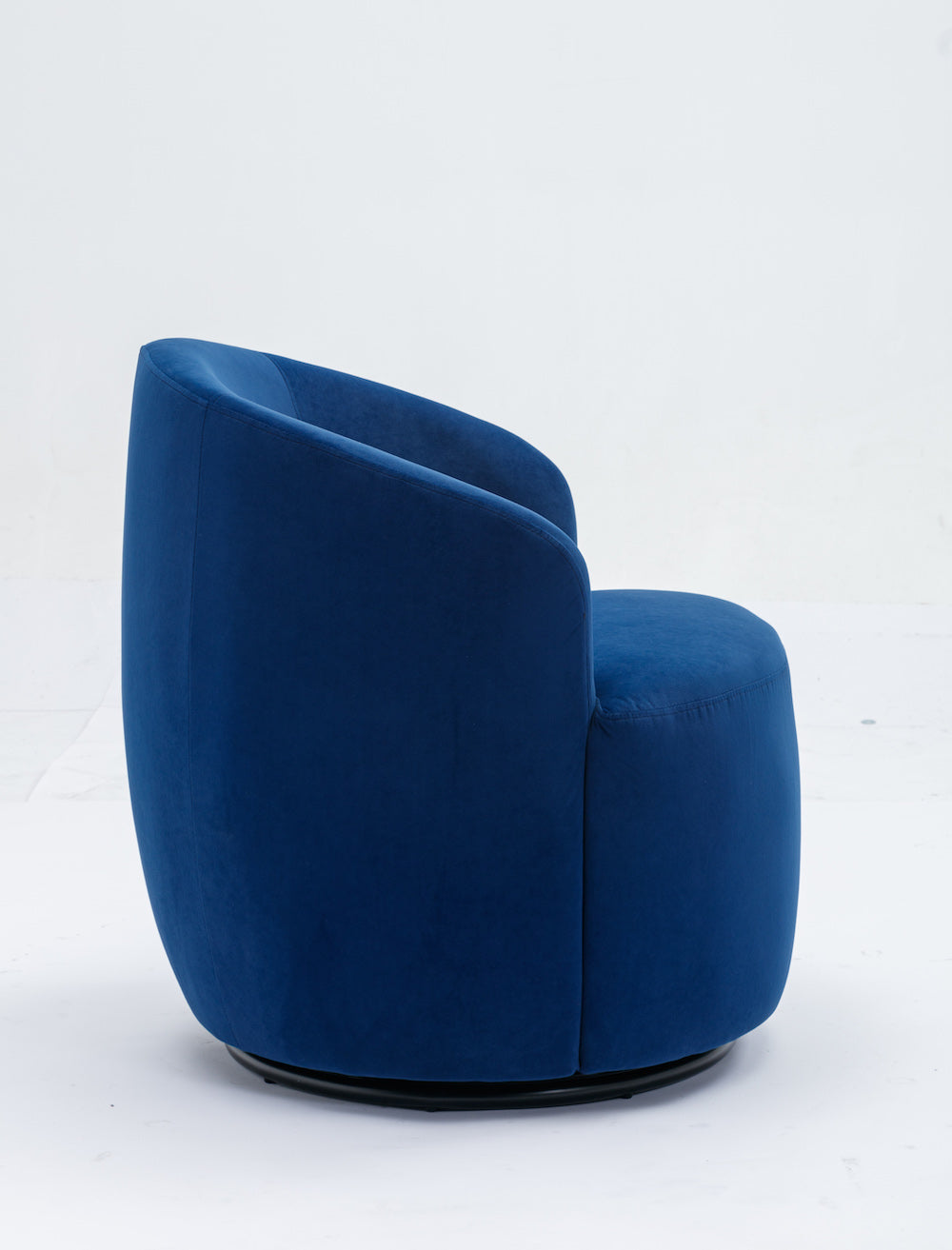 DG Collection Modern Velvet Fabric Swivel Barrel Accent Chair - Blue