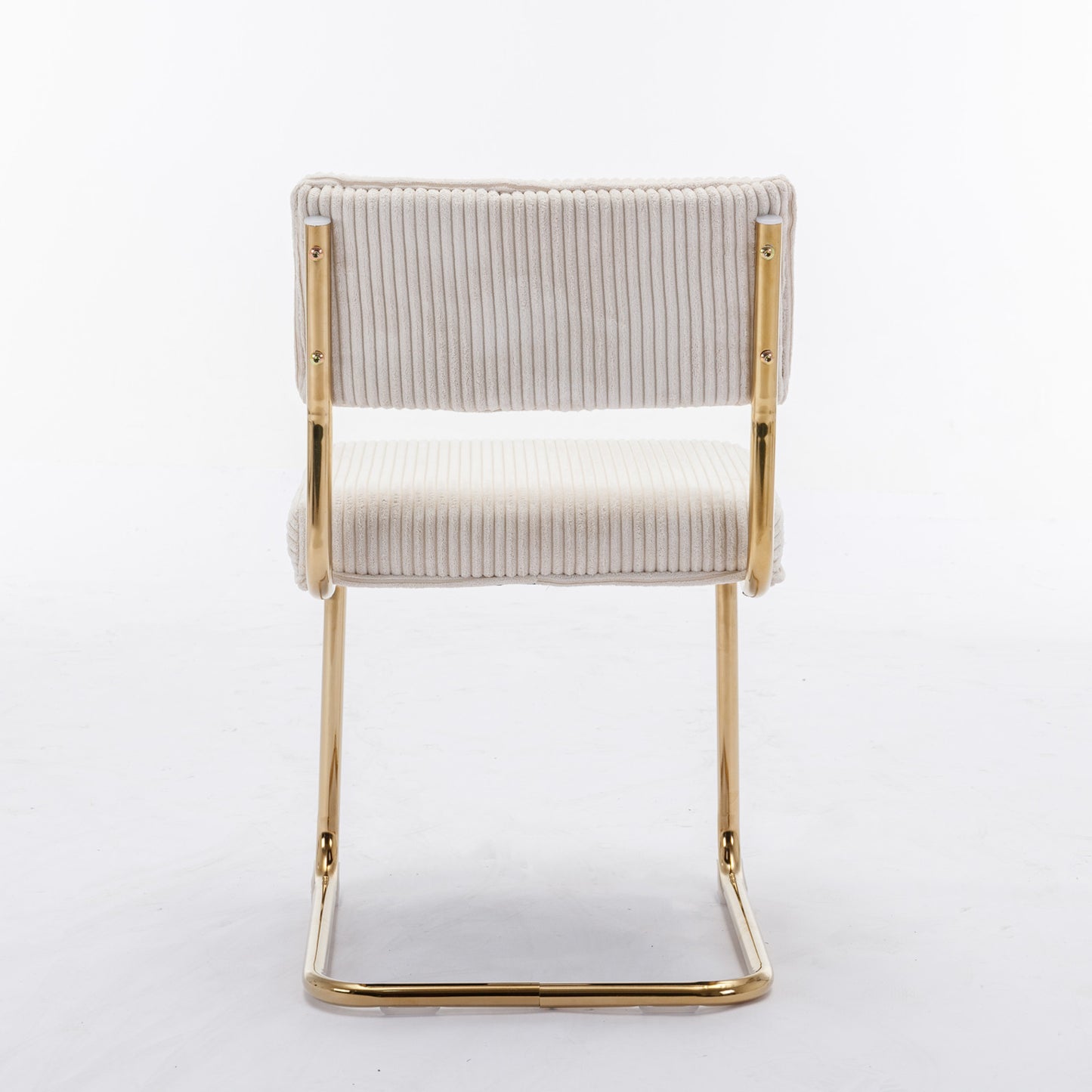 Rosa Modern Corduroy Dining Chairs with Gold Legs - Beige