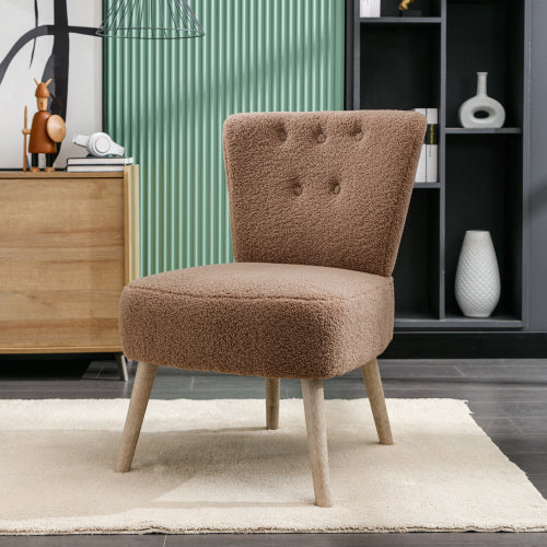 DG Collection Modern Teddy Fabric Accent Chair - Brown