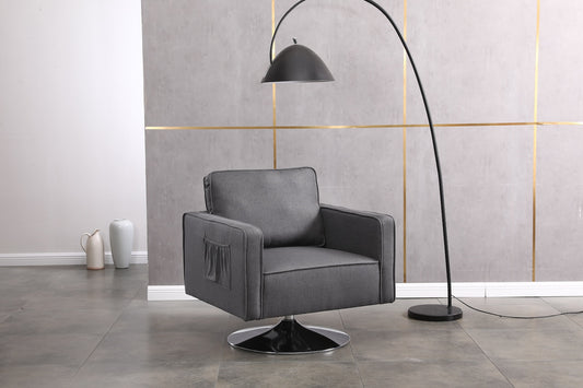 Haifa Modern Swivel Accent Chair - Dark Gray