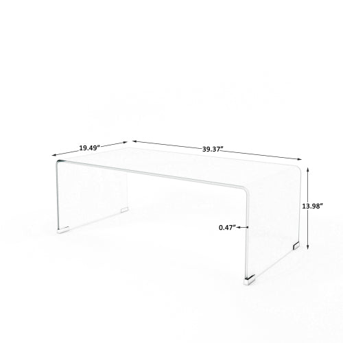 SYA Furniture Modern Minimalist Glass Tea Coffee Table - White