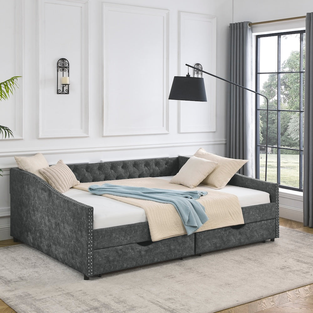 Everest Full Size Tufted Daybed with Storage Finally Home Furnishings LLC
