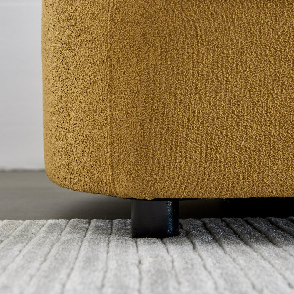 Modasi Modern Sofa in Plush Teddy Upholstery - Dark Yellow
