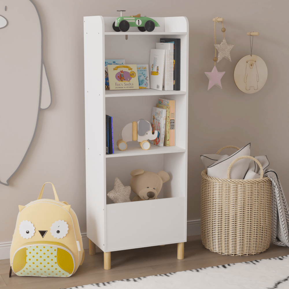 Moonriver 4-Tier Youth Bookcase - White