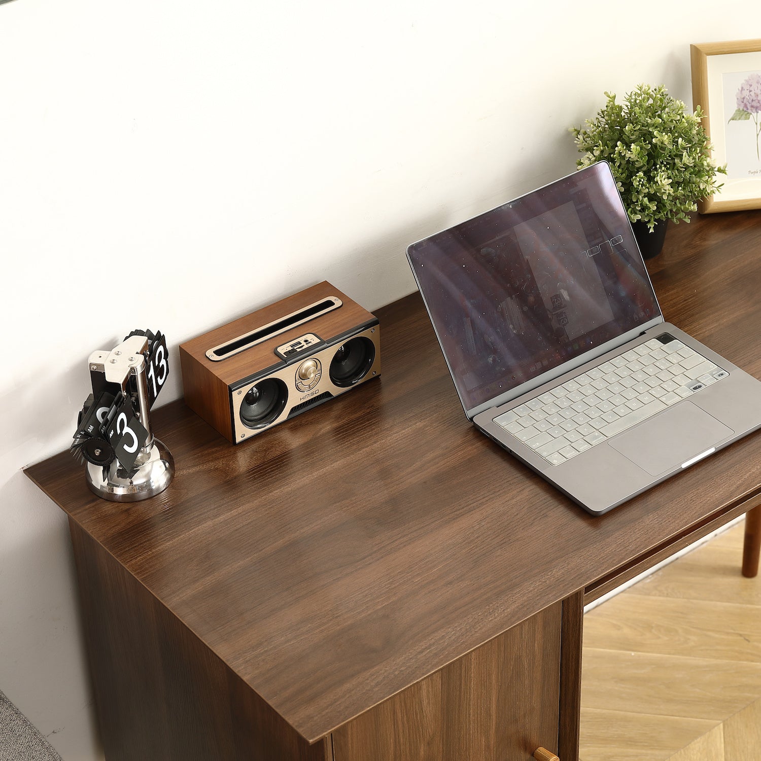 Furnisoar 46" Mid-Century Modern Desk - Walnut