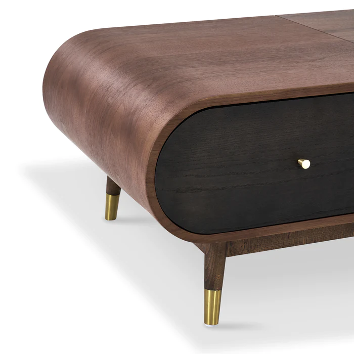 Wallace Mid-Century Modern Storage Coffee Table - Walnut