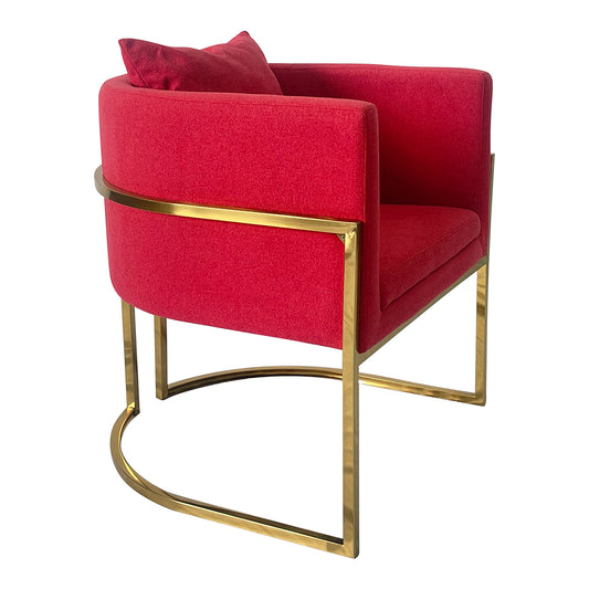 Landon Contemporary Velvet Accent Chair - Red & Gold