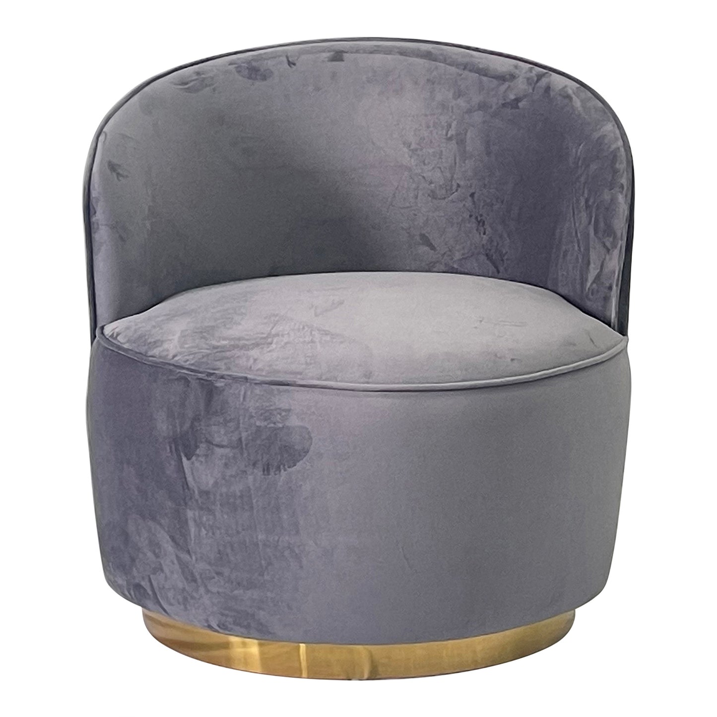 Waller Modern Velvet Accent Chair with Turned Legs - Gray & Gold