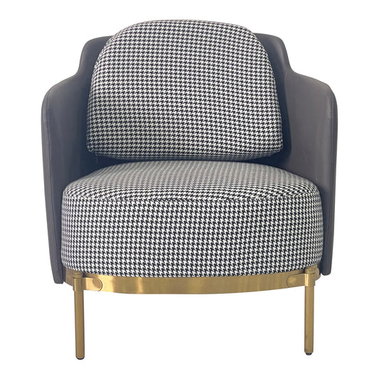 Balinda Plaid Velvet Accent Chair - Blue & Gold