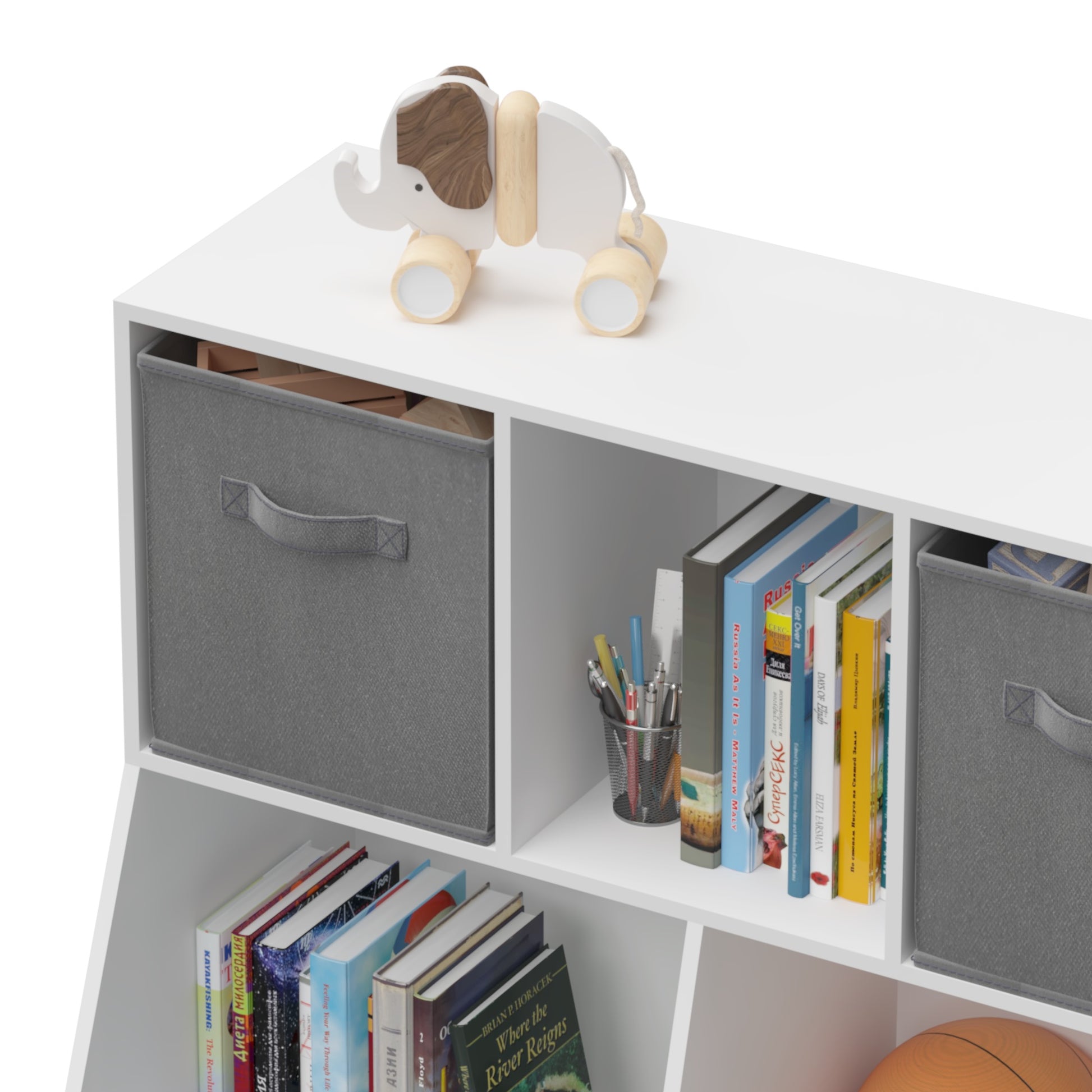 Moonriver Kids Bookcase with Collapsible Drawers