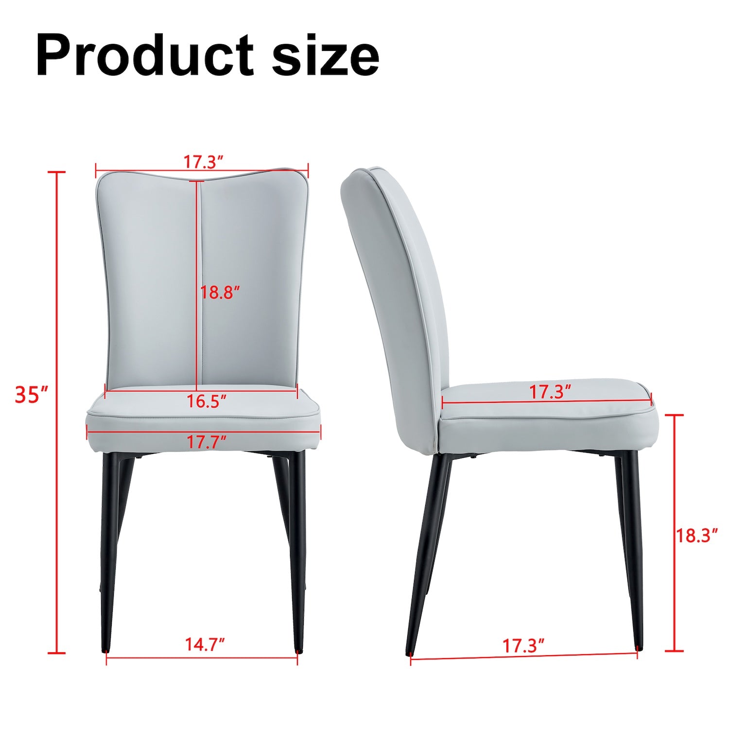 Droom Modern PU Leather Dining Side Chair - Light Gray