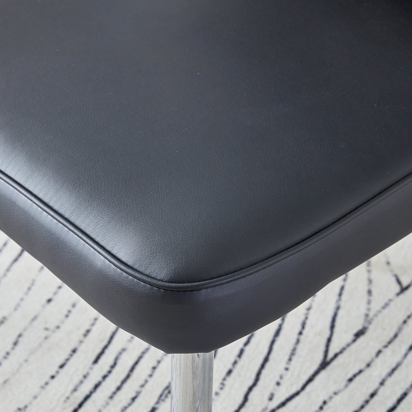 Droom Modern PU Leather Dining Side Chair - Black