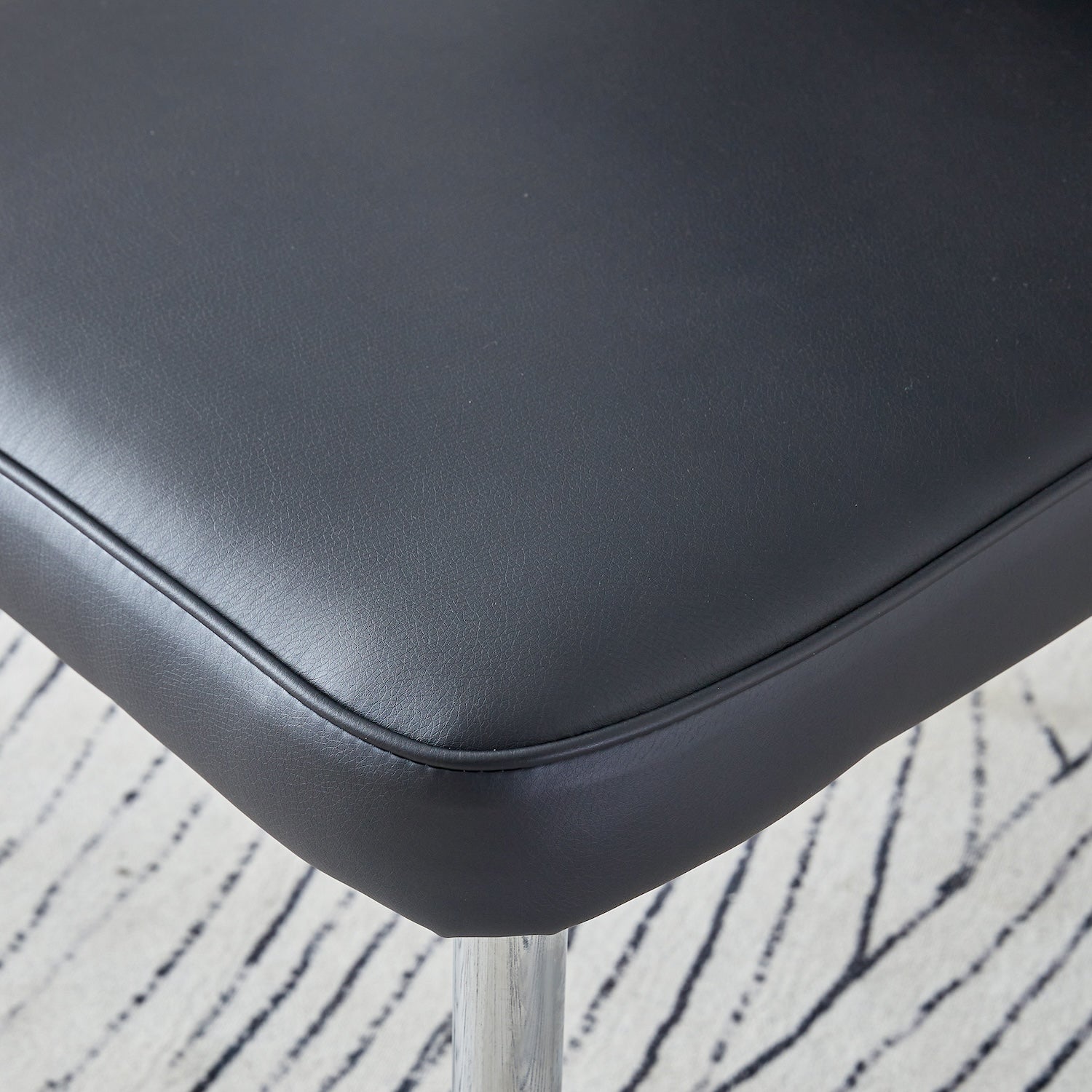 Droom Modern PU Leather Dining Side Chair - Black