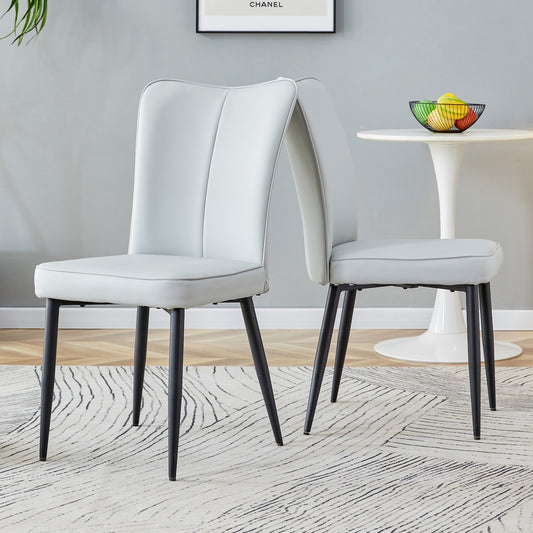 Droom Modern PU Leather Dining Side Chair - Light Gray