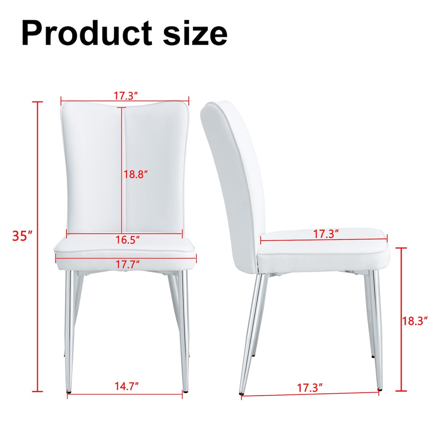 Droom Modern PU Leather Dining Side Chair - White