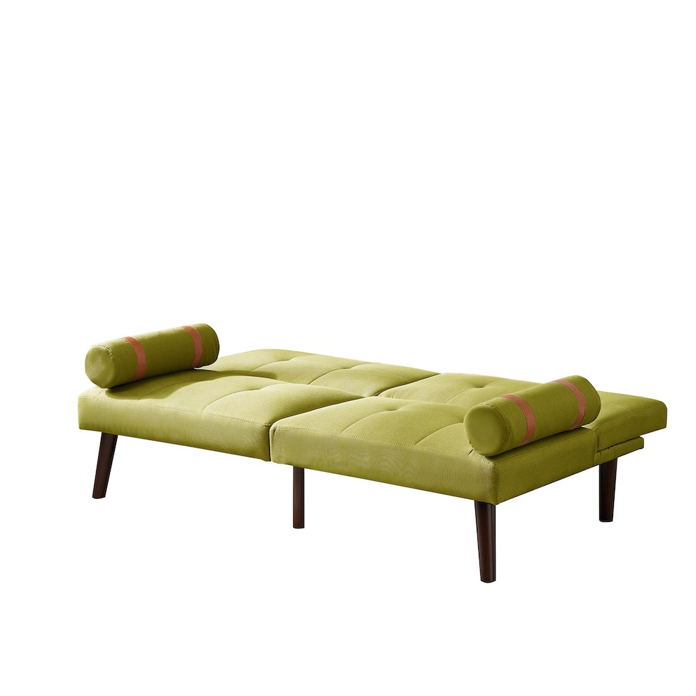 Radiant Split Back Sofa Bed with Walnut Legs - Green