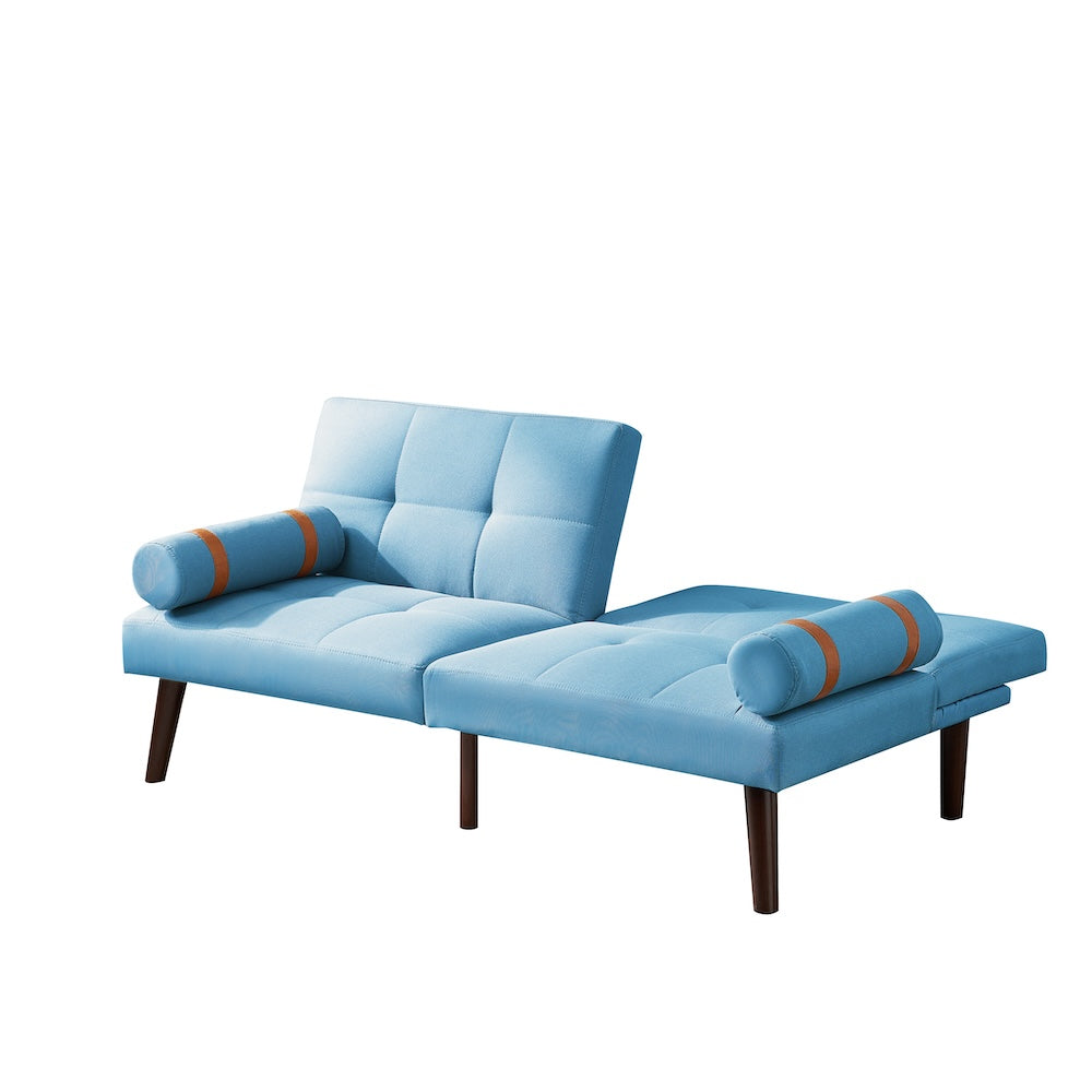 Radiant Split Back Sofa Bed with Walnut Legs - Blue