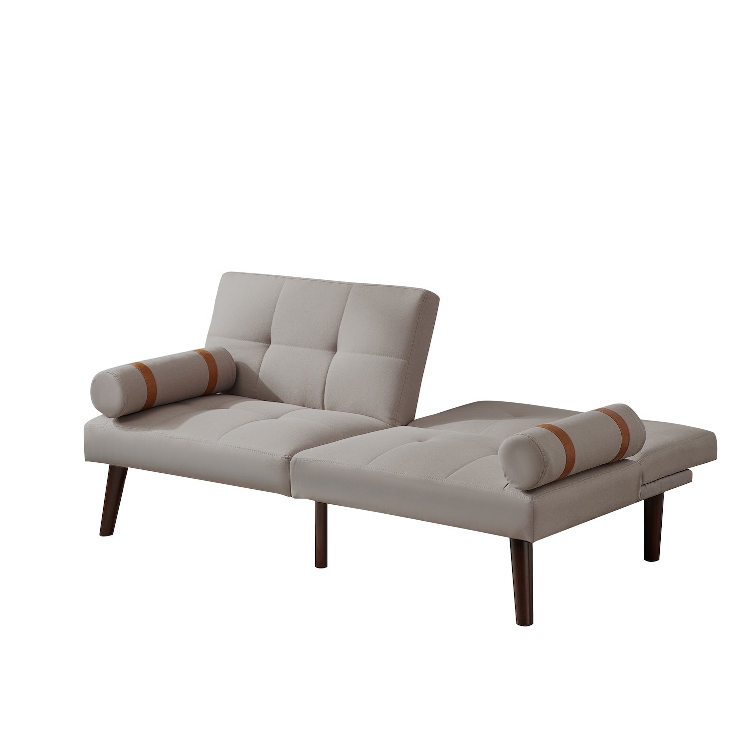 Radiant Split Back Sofa Bed with Walnut Legs - Gray