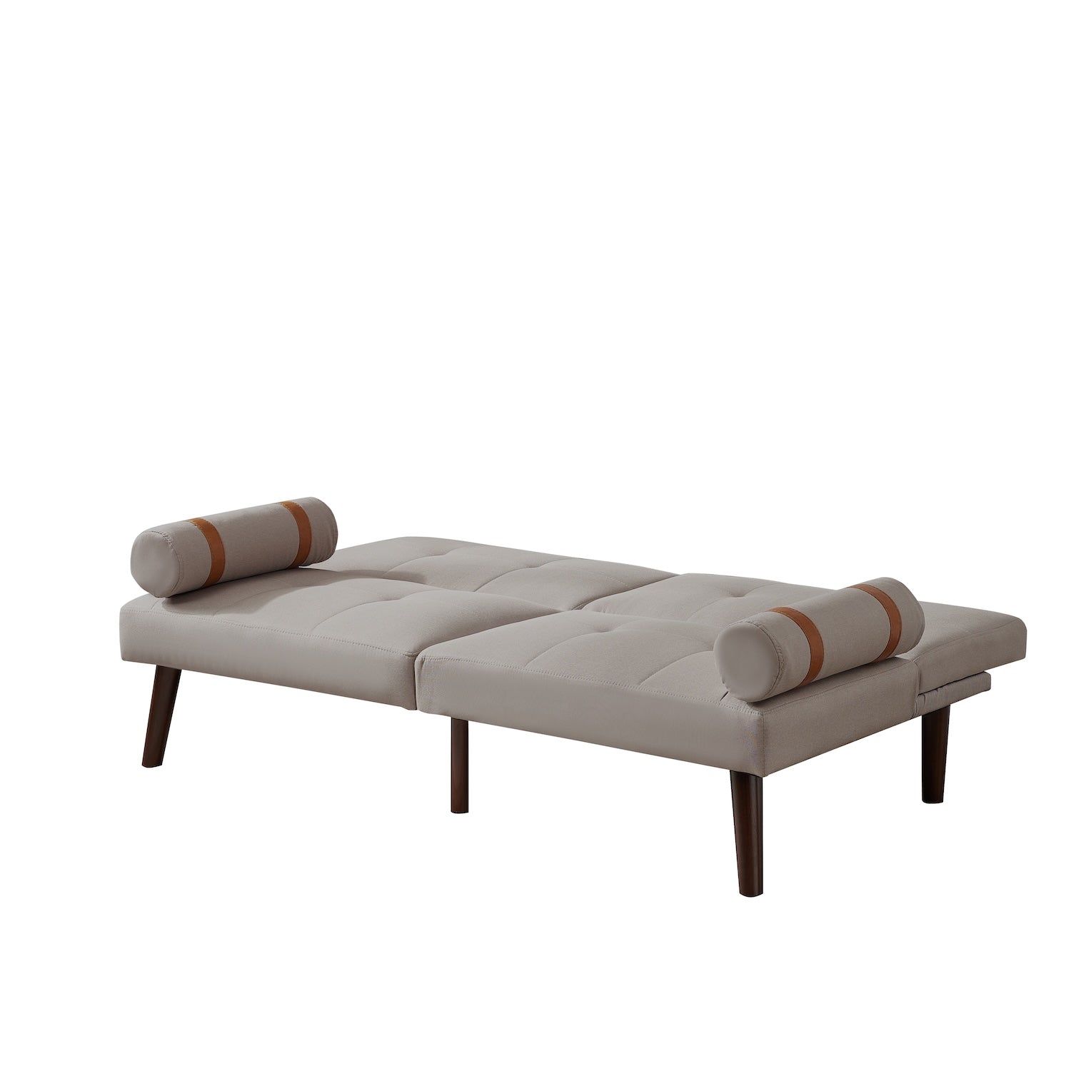 Radiant Split Back Sofa Bed with Walnut Legs - Gray