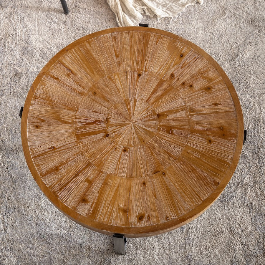 Velveta Retro Style Wooden Coffee Table with Black X Base