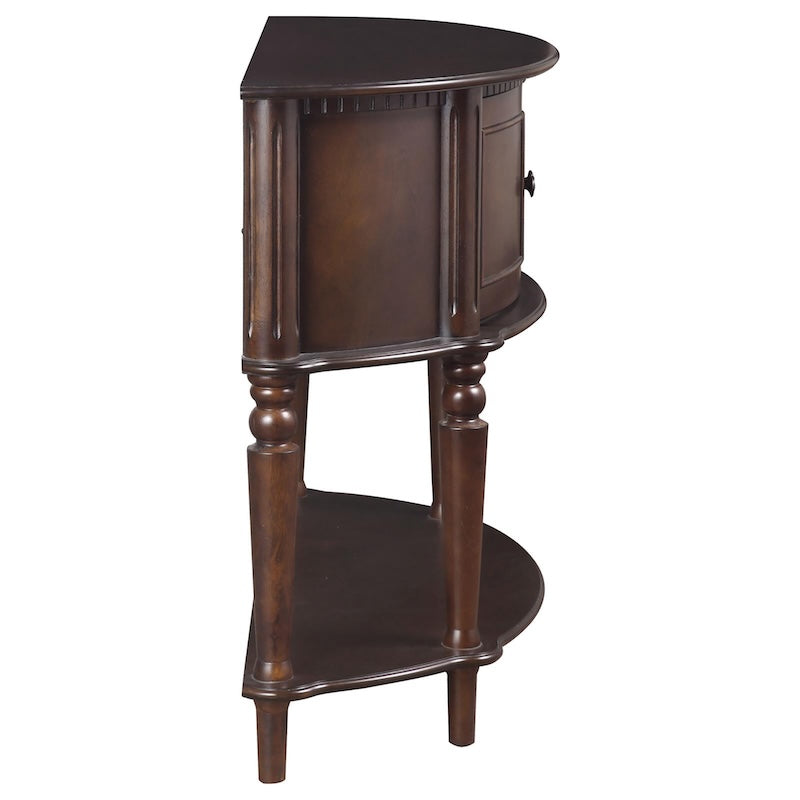 Ecliptic Traditional Half Moon Console Table - Brown