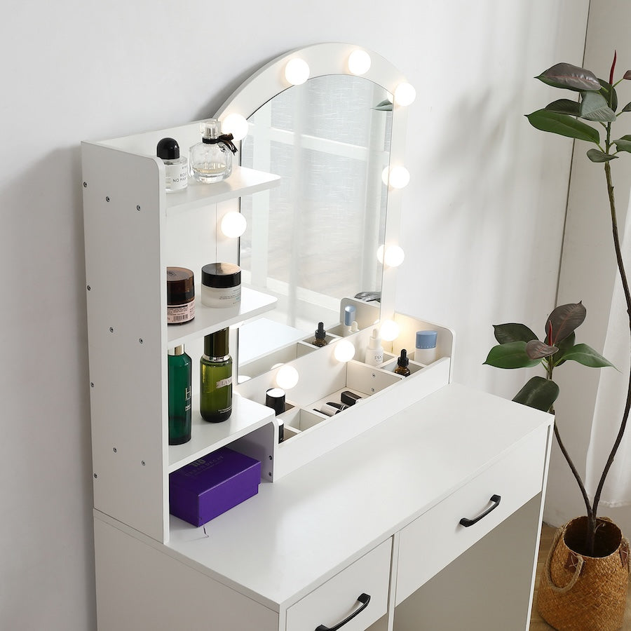 Lumos Modern Vanity Set with LED Mirror