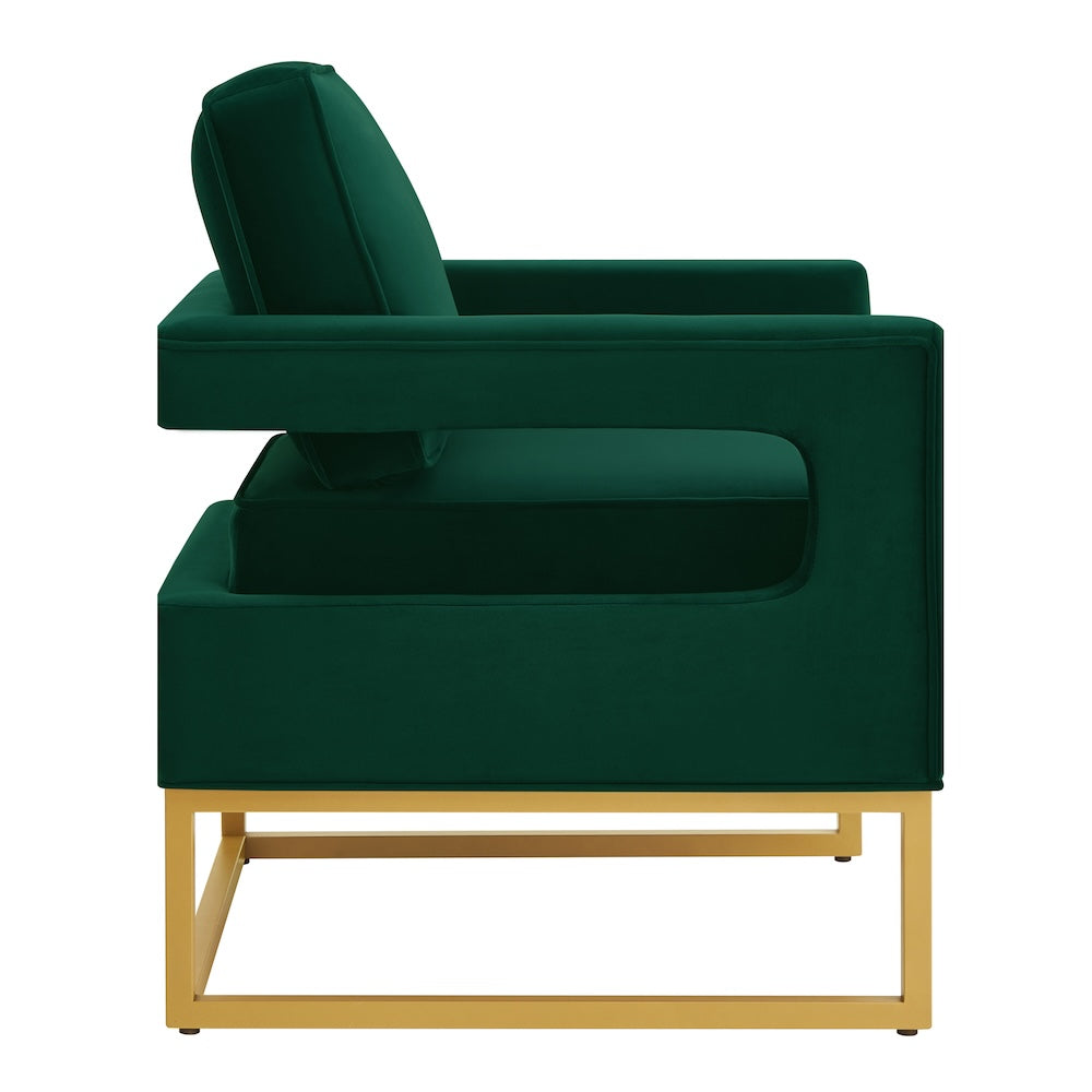 Apex Modern Velvet Accent Arm Chair - Jade