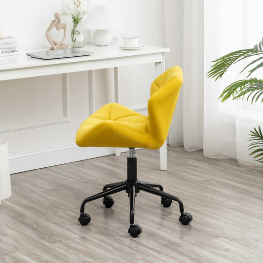 Eldon Diamond Tufted Adjustable Swivel Office Chair - Yellow