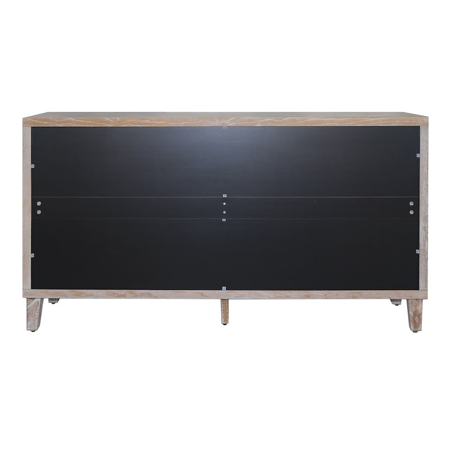 Zenova Modern 4-Door Accent Cabinet - Natural Wood Wash