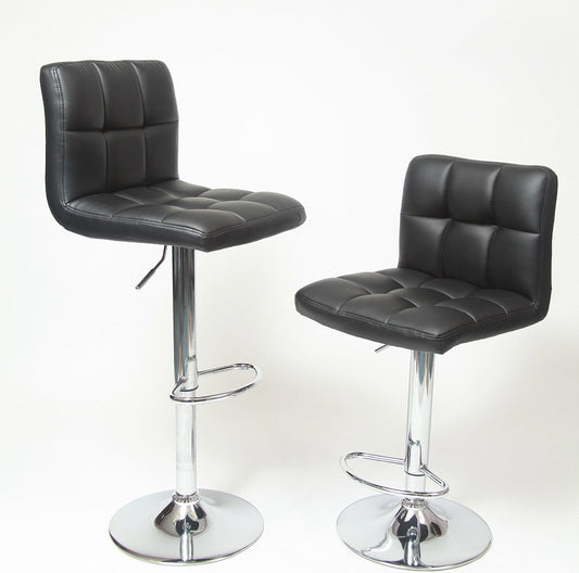 Parker Faux Leather Swivel Bar Stools Set of 2 Black