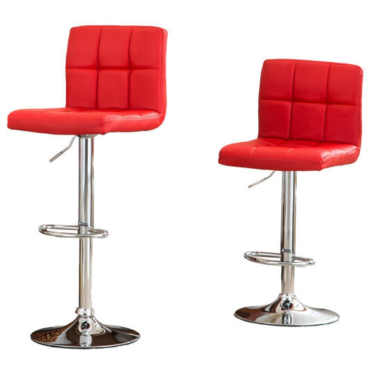 Parker Faux Leather Swivel Bar Stools Set of 2 Red