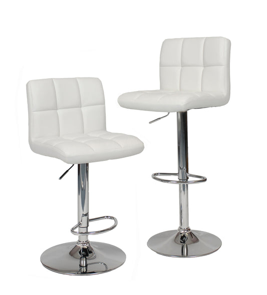 Parker Faux Leather Swivel Bar Stools Set of 2 White