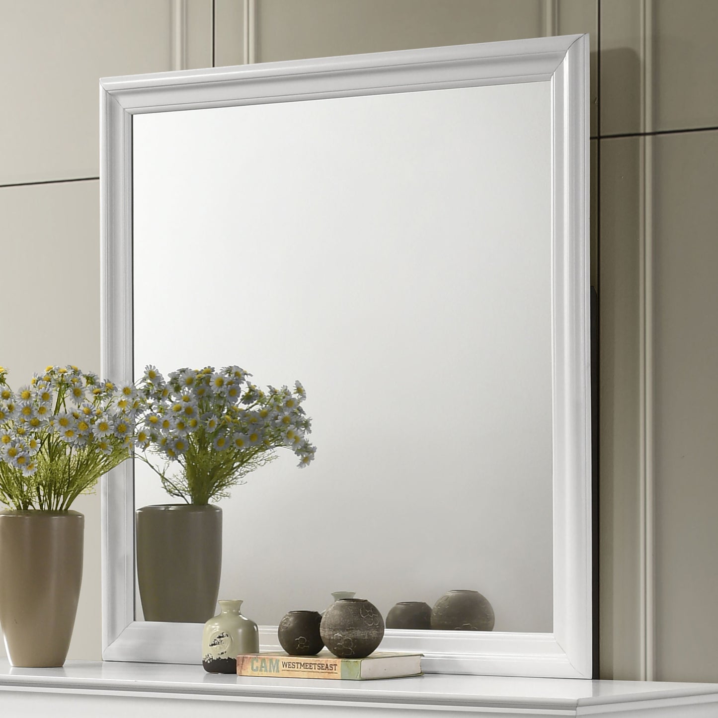 Trinity Louis Philippe Dresser Mirror – White Finish