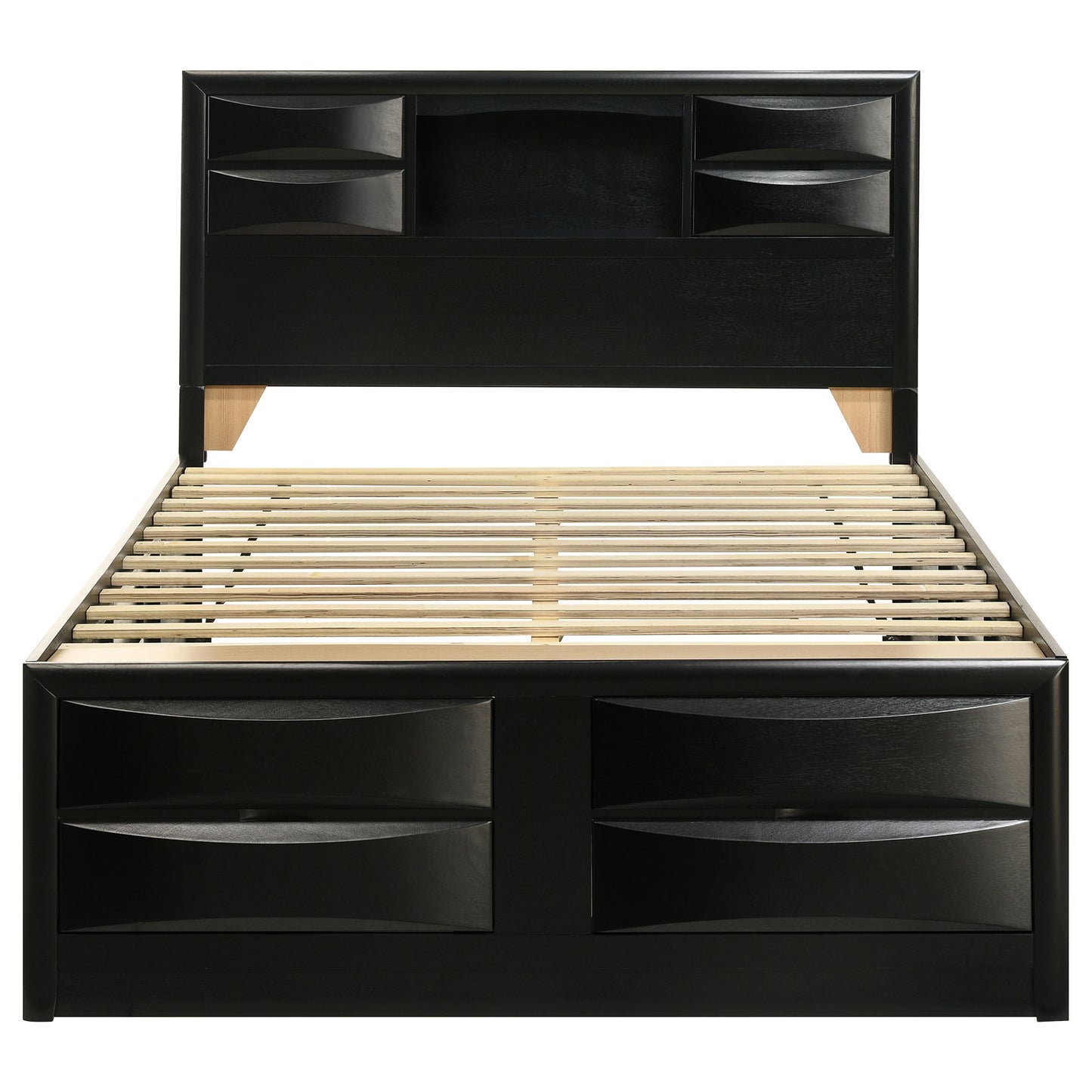 Briana California King Storage Bookcase Bed – Black