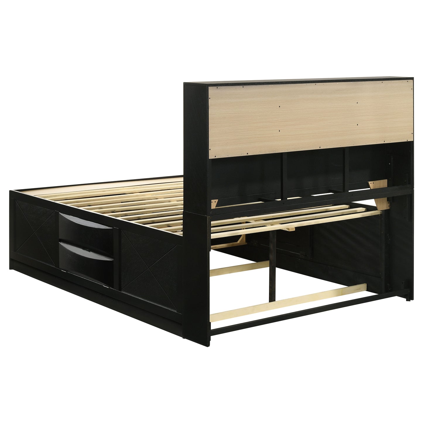 Briana California King Storage Bookcase Bed – Black