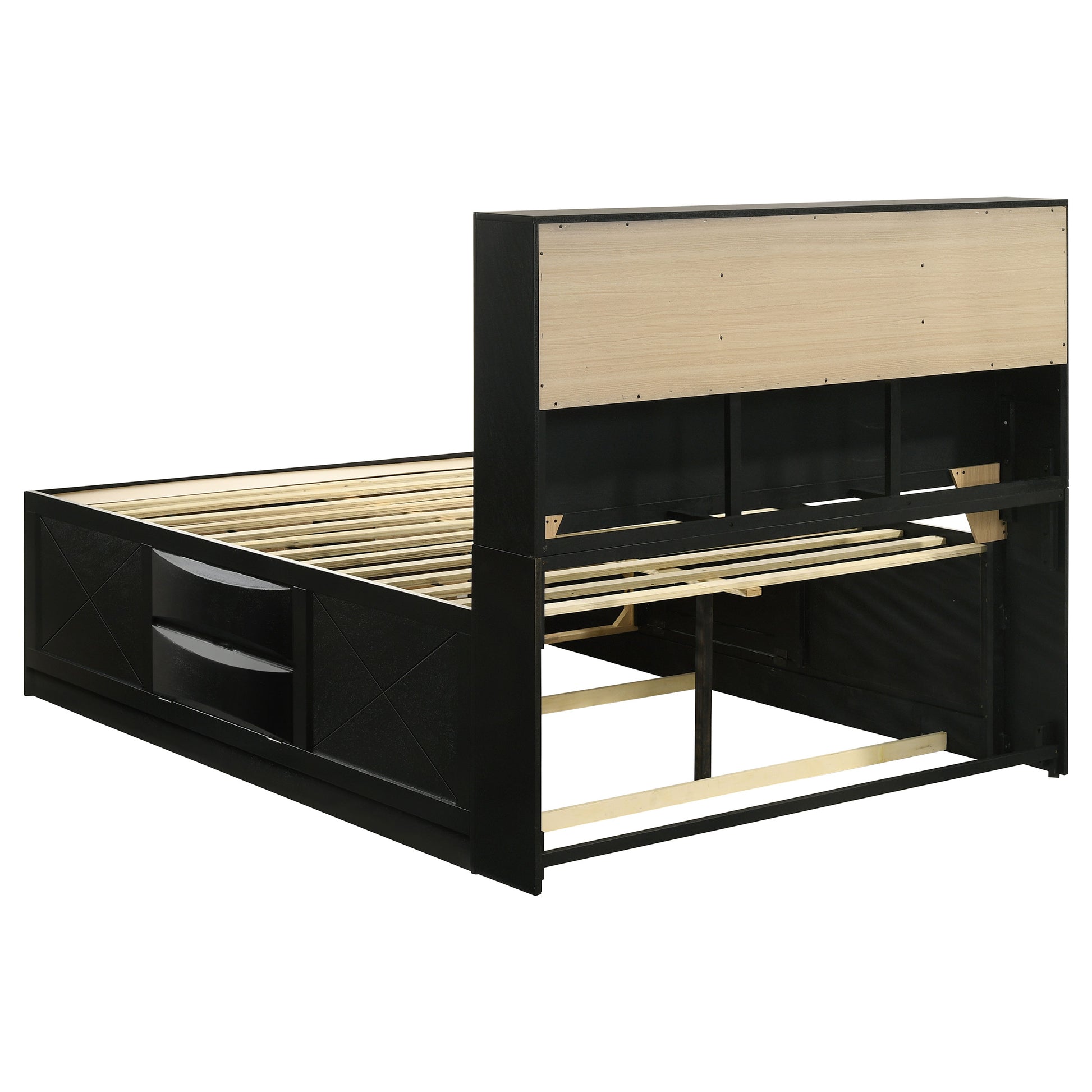 Briana California King Storage Bookcase Bed – Black
