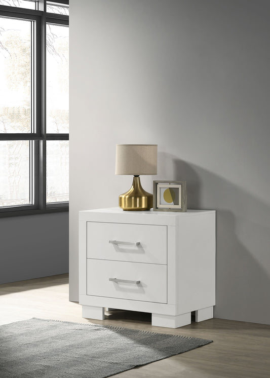 Jessica 2-Drawer Nightstand White