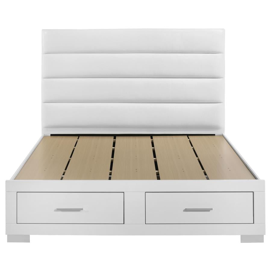 Felicity Eastern King Storage Bed – White High Gloss