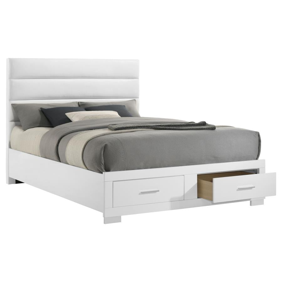 Felicity Queen Storage Bed – White High Gloss