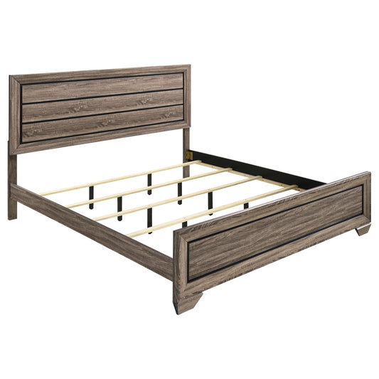 Kauffman Wood Eastern King Panel Bed Washed Taupe