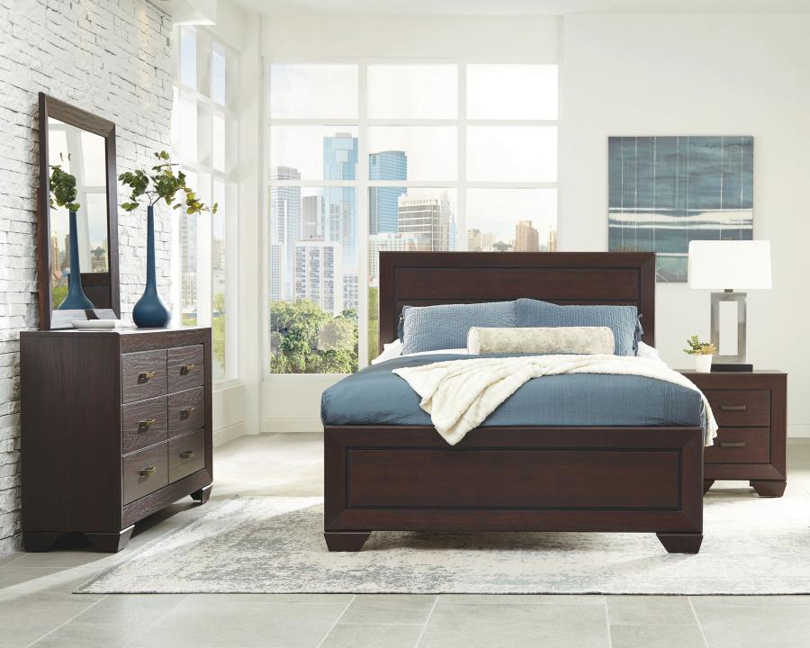 Kauffman Wood Queen Panel Bed Dark Cocoa